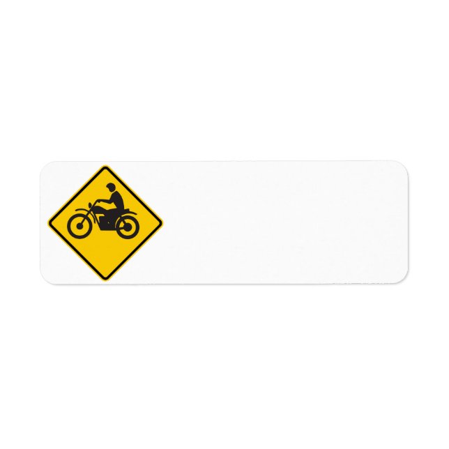 Motorcycle Traffic Highway Sign Label (Front)