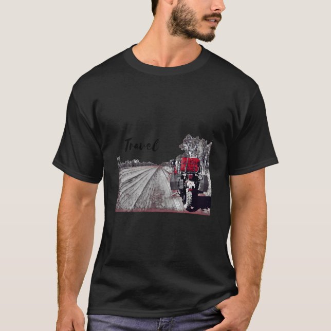 Motorcycle Travel Adventure Bike T-Shirt (Front)