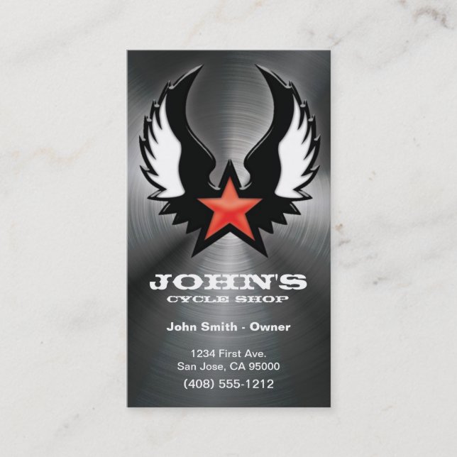 Motorcycle, Truck, or Auto Shop Business Card (Front)