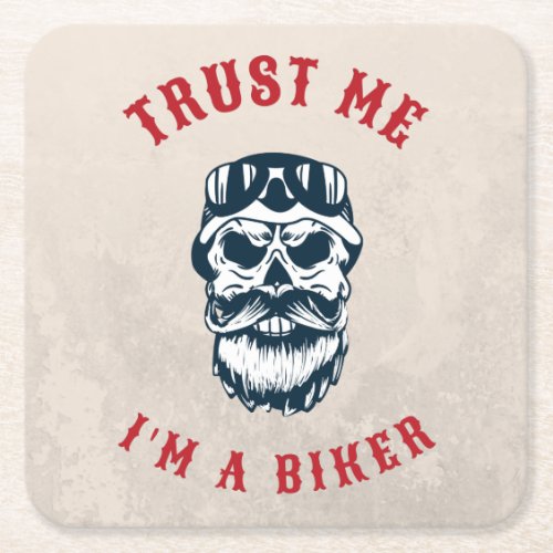 Motorcycle Trust me im a biker Square Paper Coaster