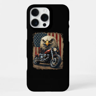 Motorcycle USA Flag Retro Biker Chopper iPhone 16 Pro Max Case