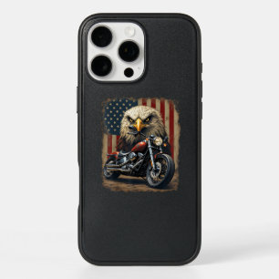 Motorcycle USA Flag Retro Biker Chopper iPhone 16 Pro Max Case