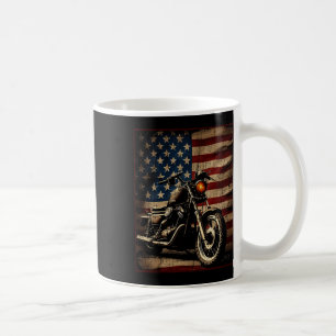 Motorcycle Usa Flag Retro Biker Coffee Mug