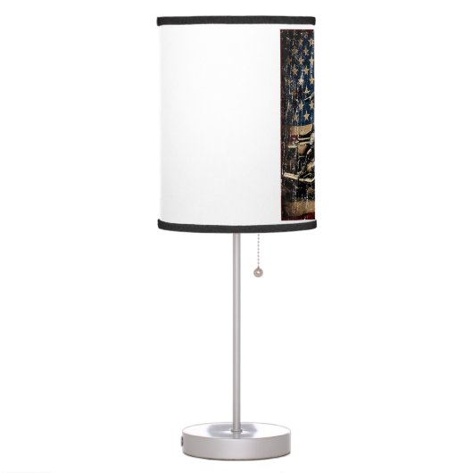 Motorcycle USA Flag Retro Biker Table Lamp (Left)