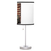 Motorcycle USA Flag Retro Biker Table Lamp (Right)