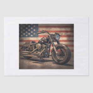 Motorcycle USA Flag Retro Biker Tissue Paper
