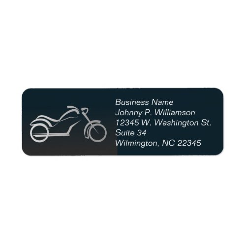 Motorcycle Vehicle Black White Personal  Business Label