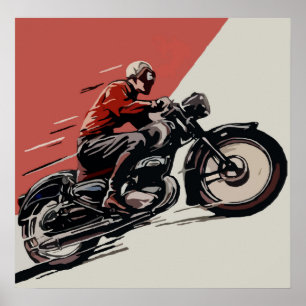 Motorcycle Vintage Ad Poster