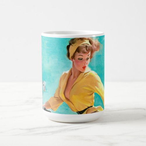 Motorcycle Vintage Pinup Girl Coffee Mug