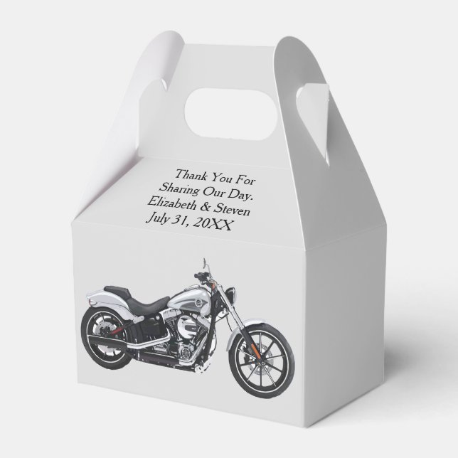 Motorcycle Wedding Favor Boxes (Front Side)