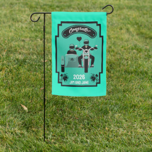 Motorcycle Wedding Gifts For Couple Garden Flag