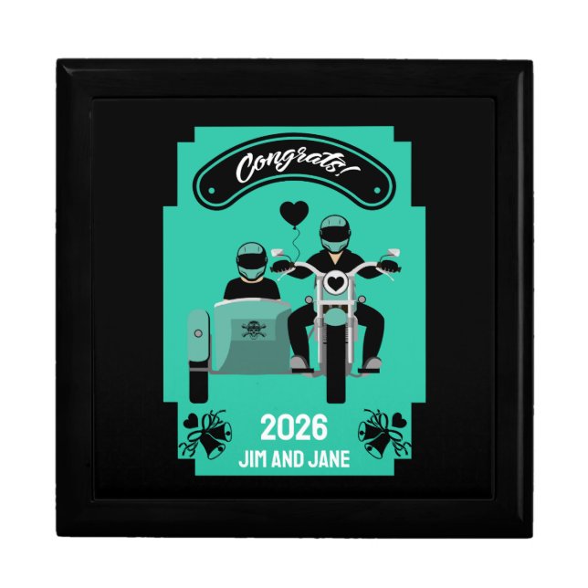 Motorcycle Wedding Gifts For Couple Gift Box (Front)