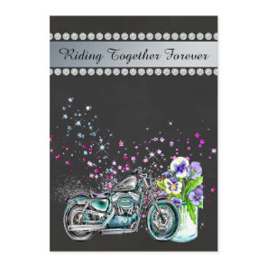 Motorcycle Wedding Invitation with Mason Jar
