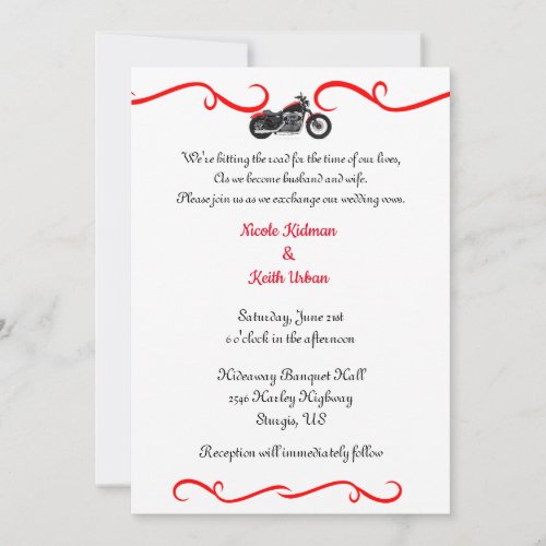 Motorcycle Wedding Invitations