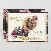 Motorcycle Wedding Photo Save the Date Invitation (Front/Back)