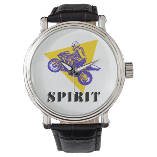 motorcycle wheelie race spirit watch