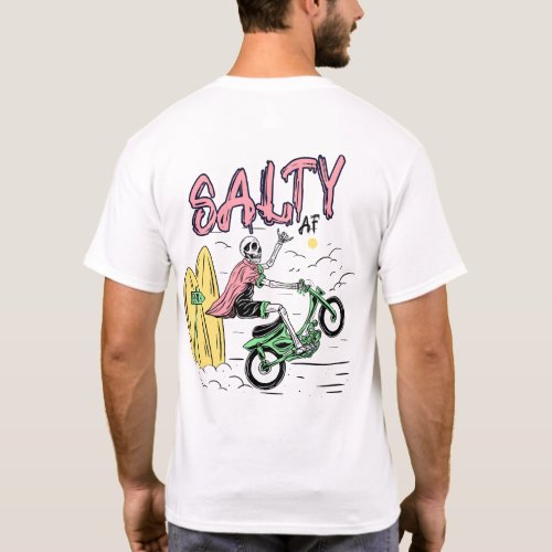 Motorcycle Wheely by Salty AF T_Shirt