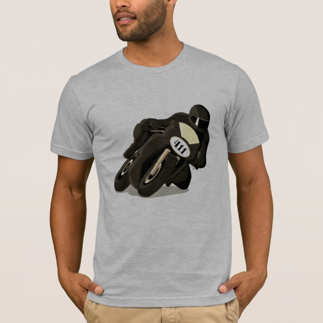 Motorcycle with Customizable Number Plate T-Shirt (Front)