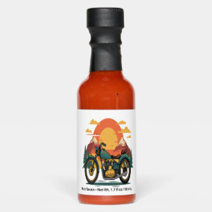 Motorcycle with USA Flag, 4th July Hot Sauces