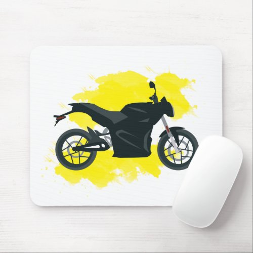 Motorcycle with Watercolor Background Design Mouse Pad