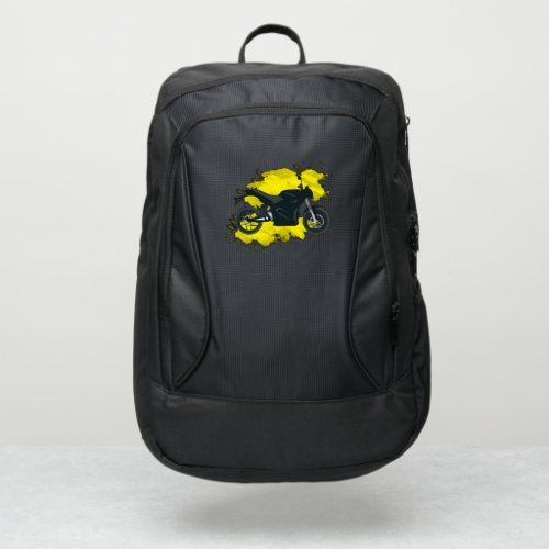 Motorcycle with Watercolor Background Design Port Authority Backpack