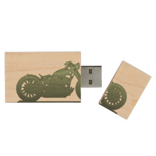 Motorcycle Wood Flash Drive