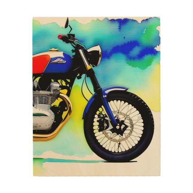 Motorcycle  wood wall art (Front)