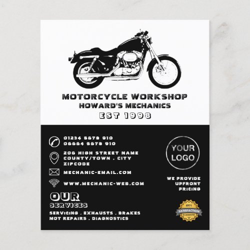 Motorcycle Workshop Mechanic  Repair Advertising Flyer