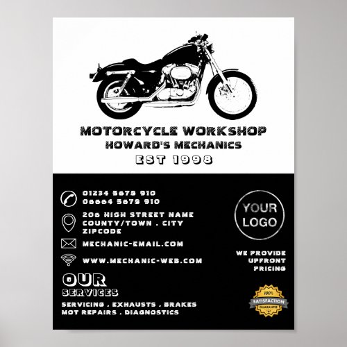 Motorcycle Workshop Mechanic  Repair Advertising Poster