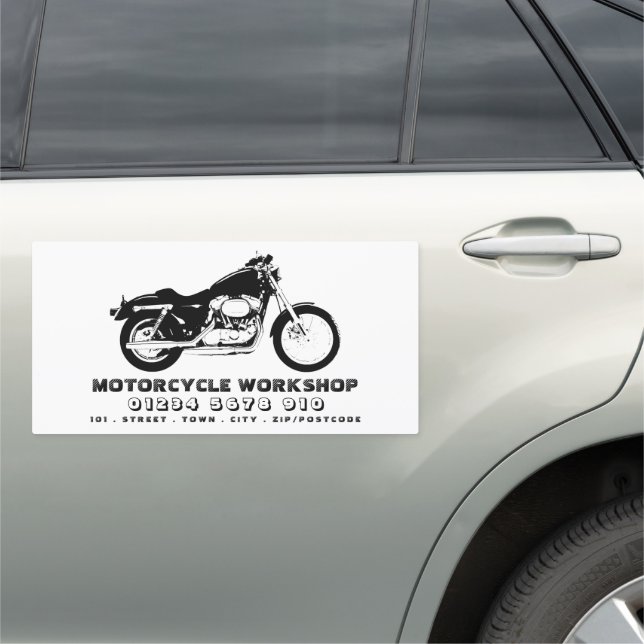 Motorcycle Workshop, Mechanic & Repairs Car Magnet (In Situ)