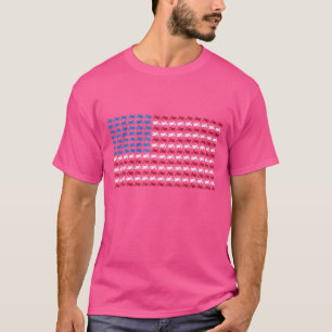 Motorcycles American Flag 4th Of July Retro Motorb T-Shirt