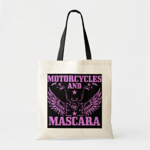 Motorcycles And Mascaras Biker Girl Funny Vintage Tote Bag