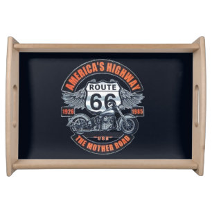 Motorcycles and Route 66 Serving Tray
