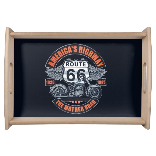 Motorcycles and Route 66 Serving Tray (Front)