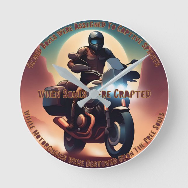 Motorcycles Bestowed Upon The Free Souls Picture Round Clock (Front)