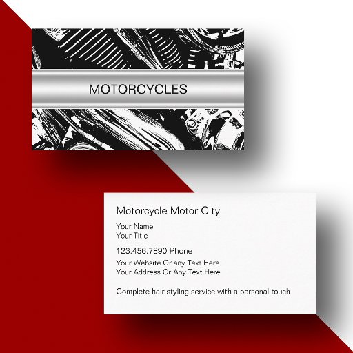 Customizable Motorcycles Business Cards