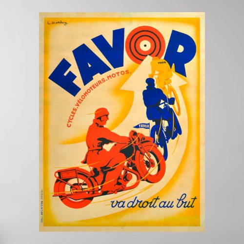 Motorcycles _ Favor _ Vintage Art Poster