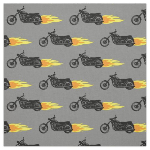 Motorcycles Flaming Mens Bikes Biker Fabric