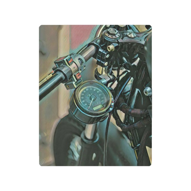 Motorcycles gift metal print (Front)