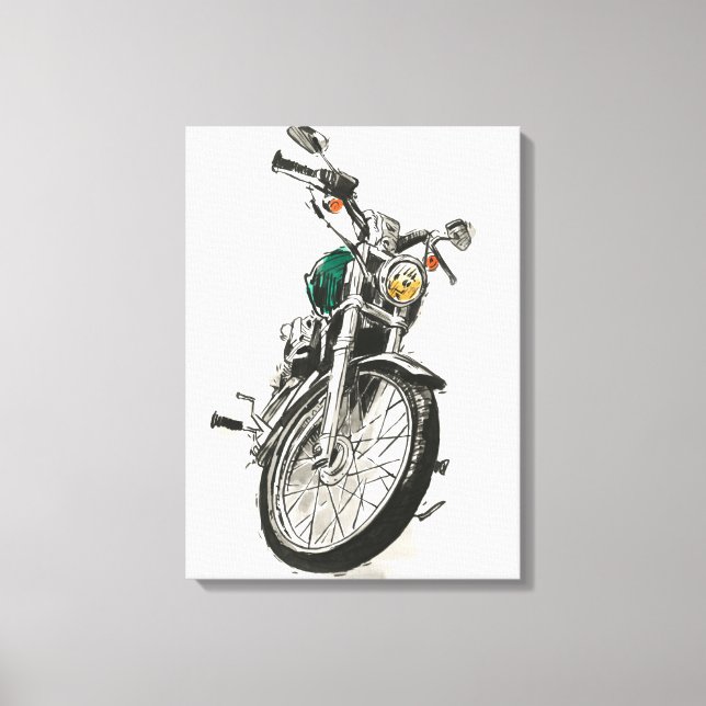 Motorcycles in Ink I Canvas Print (Front)
