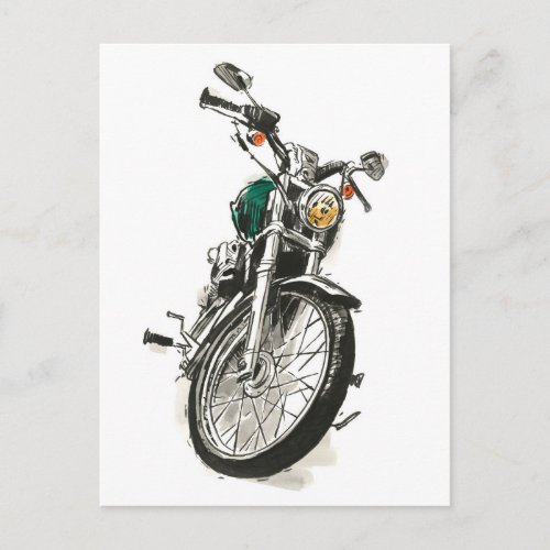 Motorcycles in Ink I Postcard