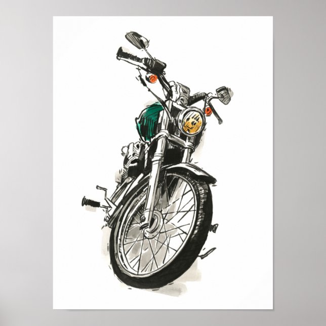 Motorcycles in Ink I Poster (Front)