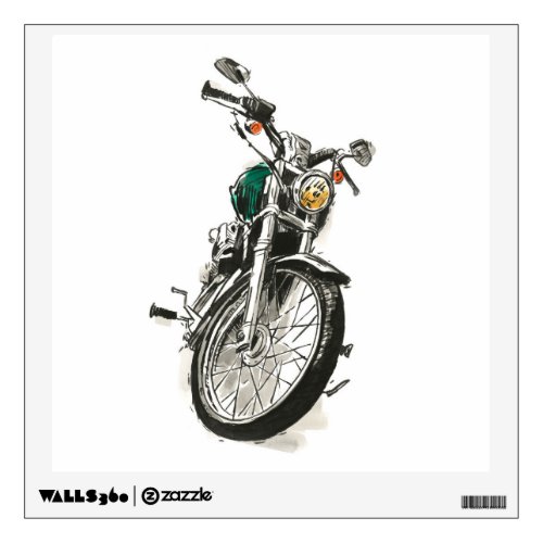 Motorcycles in Ink I Wall Decal