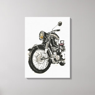 Motorcycles in Ink IV Canvas Print