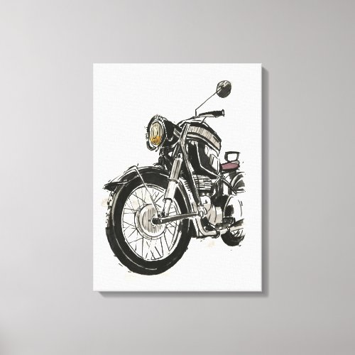 Motorcycles in Ink IV Canvas Print