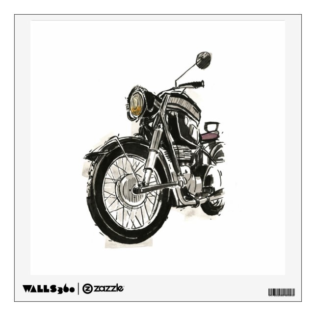 Motorcycles in Ink IV Wall Decal (Front)