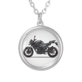 motorcycles kawasaki z750 silver plated necklace