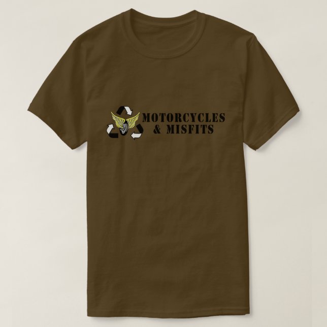Motorcycles & Misfits Army Green T-Shirt (Design Front)