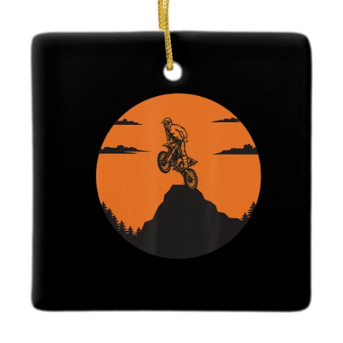 Motorcycles Motorbike Motocross Peak Ceramic Ornament