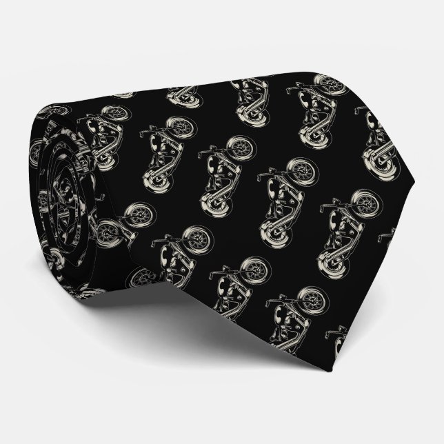 Motorcycles Neck Tie (Rolled)